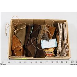 BOX FULL OF NEW FABRIC BAGS, SPIRITUAL