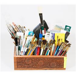 BROWN SOLID WOOD HAND CARVED