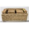 Image 1 : 5-PC SQUARE WICKER STORAGE BASKET SET -