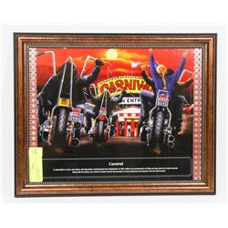 DAVID MANN BIKER CULTURE FRAMED PICTURE.