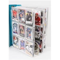 BINDER OF OVER 420 ROOKIE HOCKEY CARDS -