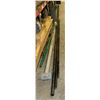 Image 1 : THREE STEEL PIPES , GREEN TOOL , FLOOR MOUNT IRON