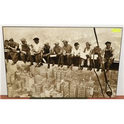 LARGE VINTAGE PHOTO PLAQUE - WORKERS