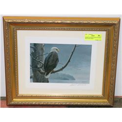 ROBERT BATEMAN SIGNED FRAMED BALD EAGLE PRINT