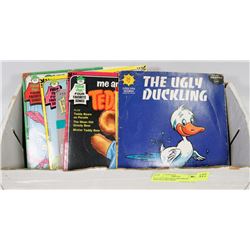 LOT OF NINE 50'S-60'S CHILDRENS VINTAGE RECORDS