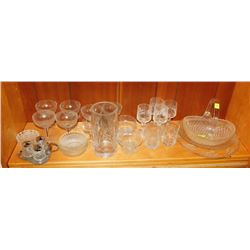 LOT OF ASSORTED ESTATE GLASS AND CRYSTAL