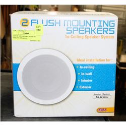 LOT OF 2 FLUSH MOUNTING IN CEILING SPEAKERS
