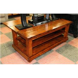 SOLID WOOD COFFEE TABLE 21"H X 48"W X 24"D