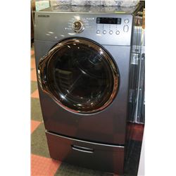 SAMSUNG DRYER ON PEDESTAL 27"X28"X53".