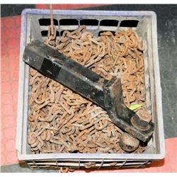 PAIL OF TWO TIRE CHAINS FOR TRUCK OR AUTO.