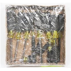 KLEIN SCREW DRIVERS IN ASSORTED SIZES.