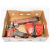 BOX WITH MILWAUKEE DRILL, MULTITOOL AND CHARGER.