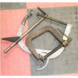 2 COMMERCIAL SIZED CLAMPS.