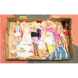 LARGE FLAT OF BARBIES