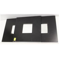 GROUP OF 3 DESIGNER WOOD FRAMED MIRRORS
