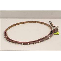 32" BRAVE PINK AVIS LEATHER STUDDED BELT