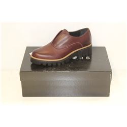 ATELIERS SZ 6 BLACK VELVET BARTON LEATHER SHOES