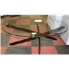 Image 1 : OVAL MODERN STYLE GLASS TOP COFFEE TABLE,