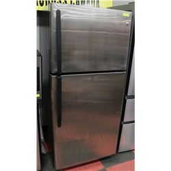 GE STAINLESS STEEL FRIDGE.
