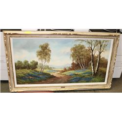 ESTATE OIL ON CANVAS BY M. PAUL 55"X32".