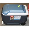 Image 1 : IGLOO COOLER W/ WHEELS, COLEMAN QUICK-LITE HEATER.