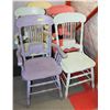 Image 1 : 5 VINTAGE PAINTED CHAIRS