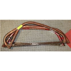 SET OF 3 VINTAGE BOW SAWS.