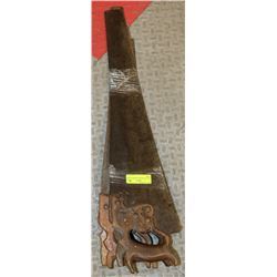 SET OF 4 VINTAGE CROSSCUT WOOD SAWS.