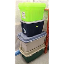 LOT OF 4 STORAGE TUBS