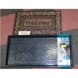 BOOT TRAY 17" X 35" ARTISAN WELCOME MAT 28" X 17"