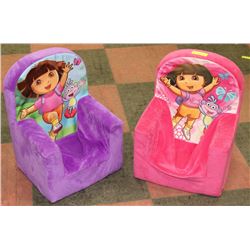 LOT OF 2 FOAM KIDS CHAIRS, DORA