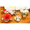 Image 1 : GROUP OF 5 ASSORTED ESTATE FLOWER ORNAMENTS