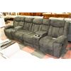 Image 1 : CHARCOAL FABRIC 125" DOUBLE CONSOLE SOFA