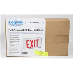 BEGHELLI SELF POWERED LED STEEL EXIT SIGN
