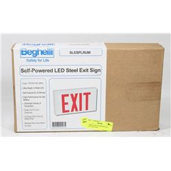 BEGHELLI SELF POWERED LED STEEL EXIT SIGN