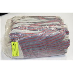 1 DOZEN PAIR OF WORK GLOVES, BLUE RED PATTERN
