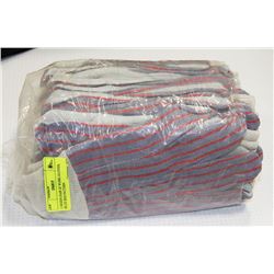 1 DOZEN PAIR OF WORK GLOVES, BLUE RED PATTERN