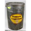 Image 1 : VINTAGE SHORTENING CAN.