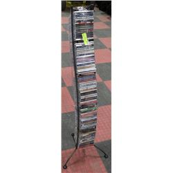 CD RACK & CD'S INCLUDES AEROSMITH, GARTH BROOKS,