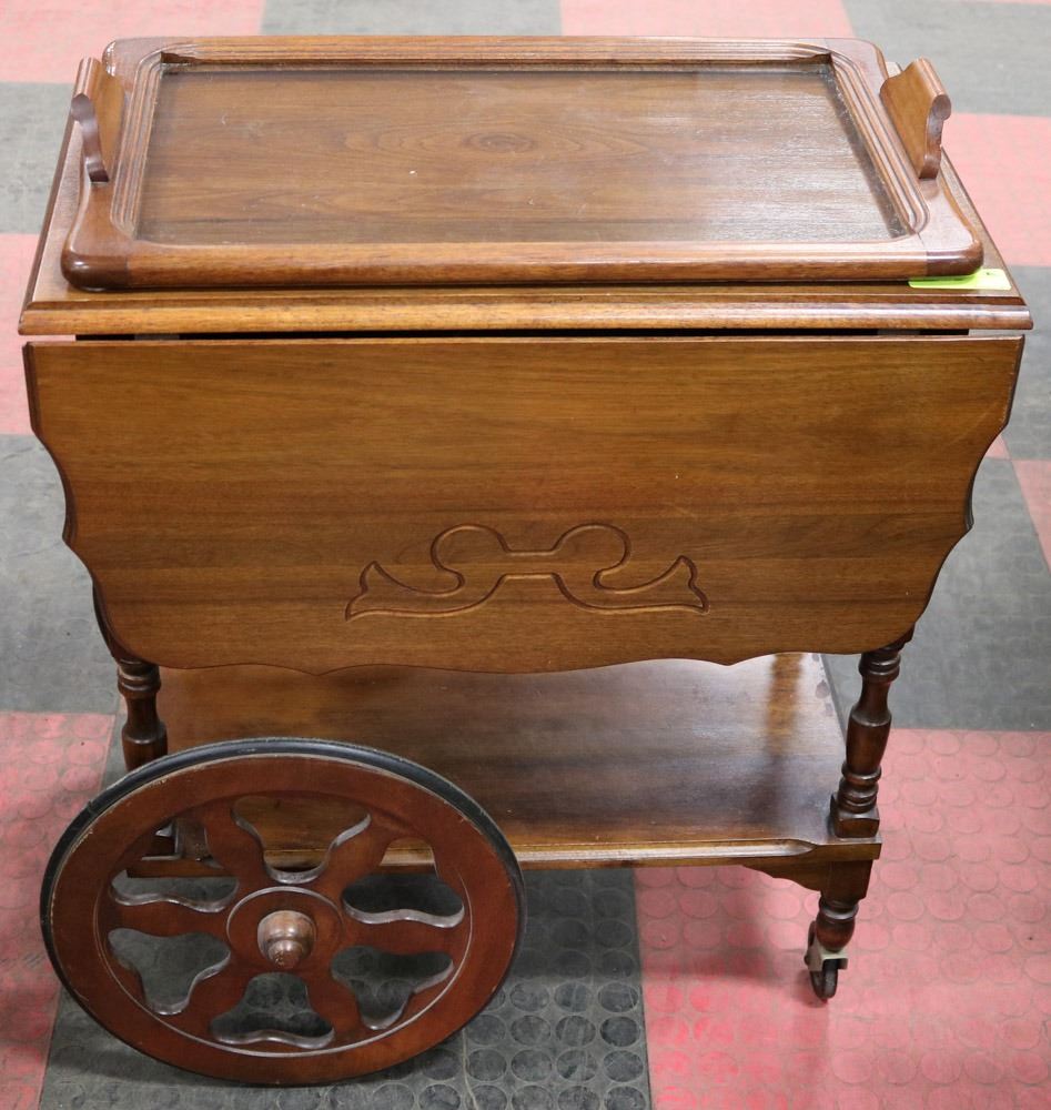 WOOD TEA WAGON, 25"X16"X28" Kastner Auctions