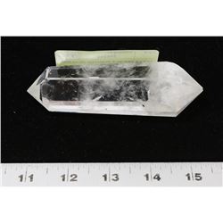 CLEAR DOUBLE POINTED HEALING CRYSTAL WITH SWIRLING