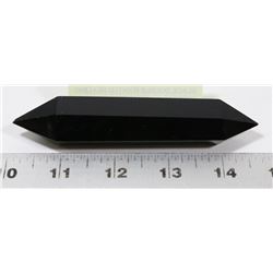 BLACK DOUBLE POINTED HEALING CRYSTAL, 4-1/2 INCHES