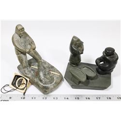 LOT OF SOAP STONE FIGURES.