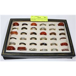 TRAY OF 36 FASHION RINGS, TRAY IS INCLUDED