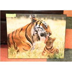 16"X 20" MATTED TIGER AND CUB PICTURE