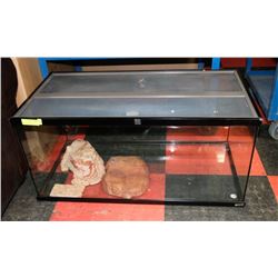 TERRARIUM TANK 36"X18"X17" WITH 2 ORNAMENTS AND