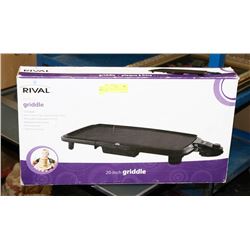 RIVAL 1500W 20" ELECTRIC GRIDDLE NIB.
