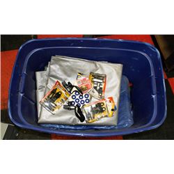 TOTE WITH TARPS AND MORE