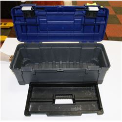LARGE TOOL BOX 25"L X 9"W, BLUE AND GREY