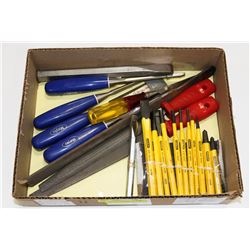 MARPLES WOOD CHISELS, STANLEY FILES AND PUNCHES.